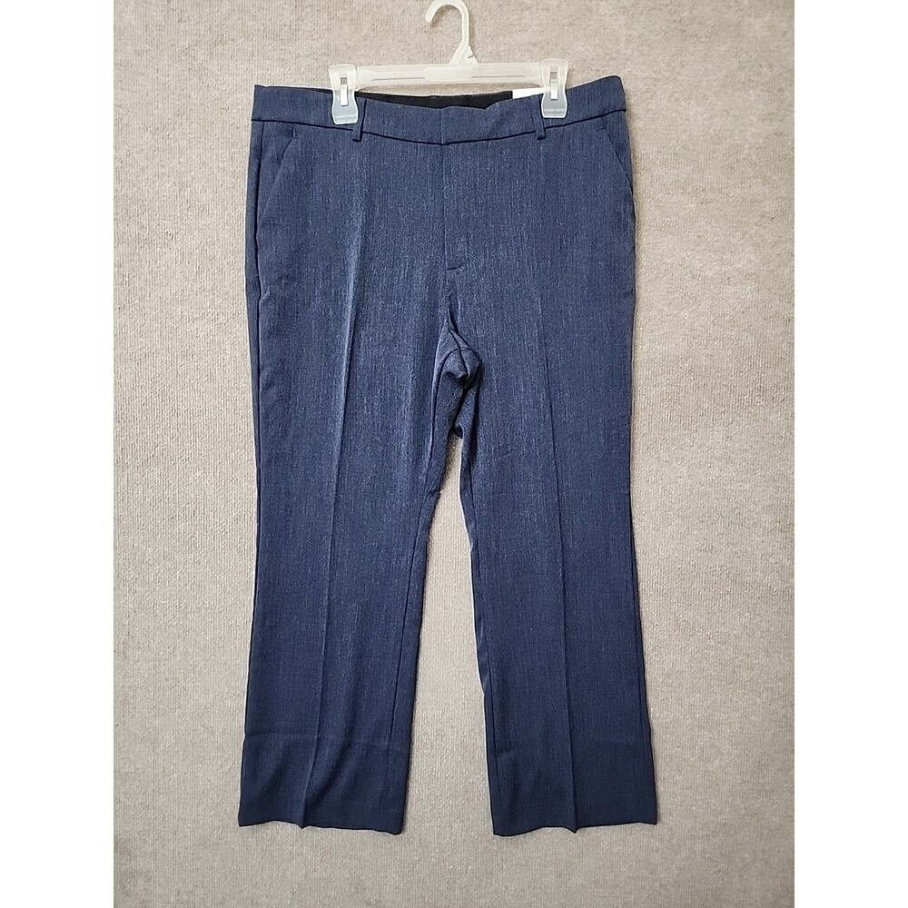Nine West Mid Rise Barely Bootcut Dress Pants Womens 16 Petite Blue Stretch NEW
